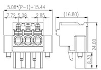 2ESDSVM-XXP 0.200 Inch (in) Pitch Diameter Printed Circuit Board (PCB) Connector-Plug - 2