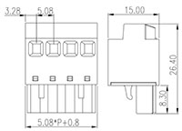 2ESR-XXP 0.200 Inch (in) Pitch Diameter Printed Circuit Board (PCB) Connector-Plug - 2