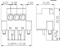 2ESRM-XXP 0.200 Inch (in) Pitch Diameter Printed Circuit Board (PCB) Connector-Plug - 2