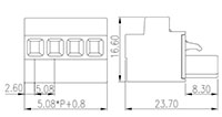 2ESV-XXP 0.200 Inch (in) Pitch Diameter Printed Circuit Board (PCB) Connector-Plug - 2