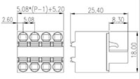 2ESDB-XXP 0.200 Inch (in) Pitch Diameter Printed Circuit Board (PCB) Connector-Plug - 2