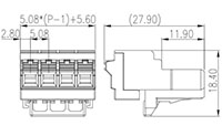 0150-20XX 0.200 Inch (in) Pitch Diameter Printed Circuit Board (PCB) Connector-Plug - 2