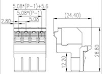 0150-21XX 0.200 Inch (in) Pitch Diameter Printed Circuit Board (PCB) Connector-Plug - 2