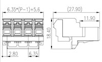 0150-30XX 0.250 Inch (in) Pitch Diameter Printed Circuit Board (PCB) Connector-Plug - 2