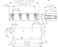 0184-82XX 0.394 Inch (in) Pitch Diameter Printed Circuit Board (PCB) Connector-Plug - 2