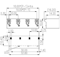 0184-83XX 0.394 Inch (in) Pitch Diameter Printed Circuit Board (PCB) Connector-Plug - 2