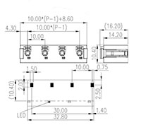 0184-84XX 0.394 Inch (in) Pitch Diameter Printed Circuit Board (PCB) Connector-Plug - 2