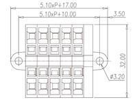 PM2.5WN-XXP 32 Millimeter (mm) Width Spring Clamp Connection DIN Rail Terminal Block - 2