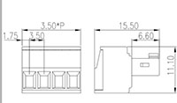 EC350V-XXP 0.138 Inch (in) Pitch Diameter Printed Circuit Board (PCB) Connector-Plug - 2