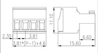 EC381V-XXP 0.150 Inch (in) Pitch Diameter Printed Circuit Board (PCB) Connector-Plug - 2