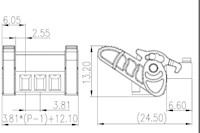 EC381VK-XXP 0.150 Inch (in) Pitch Diameter Printed Circuit Board (PCB) Connector-Plug - 2