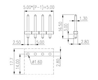 0191-12XXTH, 5.00 Millimeter (mm) Pitch Diameter Header Socket for Pluggable Printed Circuit Board (PCB) Terminal Blocks - 2