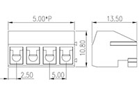 ED130F-XXP 0.197 Inch (in) Pitch Diameter Printed Circuit Board (PCB) Connector-Plug - 2