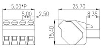 5ESDA-XXP 0.197 Inch (in) Pitch Diameter Printed Circuit Board (PCB) Connector-Plug - 2