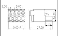 5ESDF-XXP 0.197 Inch (in) Pitch Diameter Printed Circuit Board (PCB) Connector-Plug - 2