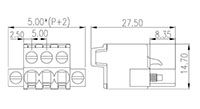 5ESDFM-XXP 0.197 Inch (in) Pitch Diameter Printed Circuit Board (PCB) Connector-Plug - 2