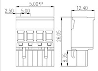 5ESDP-XXP 0.197 Inch (in) Pitch Diameter Printed Circuit Board (PCB) Connector-Plug - 2