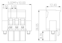 5ESDPLM-XXP 0.197 Inch (in) Pitch Diameter Printed Circuit Board (PCB) Connector-Plug - 2