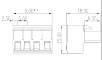 5ESDT-XXP 0.197 Inch (in) Pitch Diameter Printed Circuit Board (PCB) Connector-Plug - 2