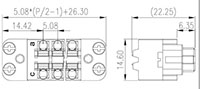 FDC508B3-XXP 0.200 Inch (in) Pitch Diameter Printed Circuit Board (PCB) Connector-Plug - 2