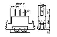 5EHDKM-XXP/T 0.197 Inch (in) Pitch Diameter Printed Circuit Board (PCB) Connector Socket - 2