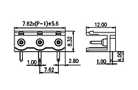 3EHDR-XXP 0.300 Inch (in) Pitch Diameter Printed Circuit Board (PCB) Connector Socket - 2