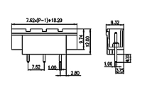 3EHDVM-XXP 0.300 Inch (in) Pitch Diameter Printed Circuit Board (PCB) Connector Socket - 2