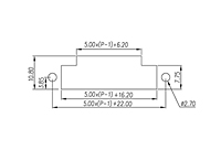 5EHDKPM-XXP 0.197 Inch (in) Pitch Diameter Printed Circuit Board (PCB) Connector Socket - 3