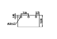 7EHDRC-XXP 0.295 Inch (in) Pitch Diameter Printed Circuit Board (PCB) Connector Socket - 3