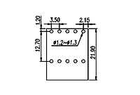 EECH350R-XXP 0.138 Inch (in) Pitch Diameter Printed Circuit Board (PCB) Connector Socket - 3