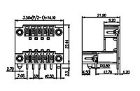 EECH350RM-XXP 0.138 Inch (in) Pitch Diameter Printed Circuit Board (PCB) Connector Socket - 2