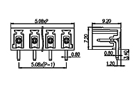 ECH508R-XXP 0.200 Inch (in) Pitch Diameter Printed Circuit Board (PCB) Connector Socket - 2