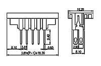 ECHP381V-XXP 0.150 Inch (in) Pitch Diameter Printed Circuit Board (PCB) Connector Socket - 2