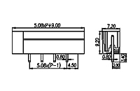 ECH508VM-XXP 0.200 Inch (in) Pitch Diameter Printed Circuit Board (PCB) Connector Socket - 2