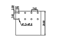 ECH762R-XXP 0.300 Inch (in) Pitch Diameter Printed Circuit Board (PCB) Connector Socket - 3