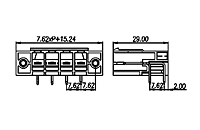 ECH762RTM-XXP 0.300 Inch (in) Pitch Diameter Printed Circuit Board (PCB) Connector Socket - 2