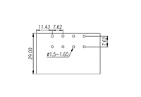 ECH762RTM-XXP 0.300 Inch (in) Pitch Diameter Printed Circuit Board (PCB) Connector Socket - 3