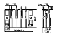 ECH762VM-XXP 0.300 Inch (in) Pitch Diameter Printed Circuit Board (PCB) Connector Socket - 2