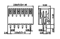 0156-20XXL 0.138 Inch (in) Pitch Diameter Printed Circuit Board (PCB) Connector Socket - 2