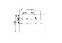 DT-123VA-XXP 0.197 Inch (in) Pitch Diameter Printed Circuit Board (PCB) Terminal Block - 3