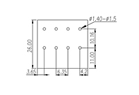 DT-2300-XXP 0.25 Inch (in) Pitch Diameter Printed Circuit Board (PCB) Terminal Block - 3