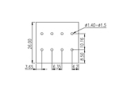 DT-2301-XXP 0.25 Inch (in) Pitch Diameter Printed Circuit Board (PCB) Terminal Block - 3