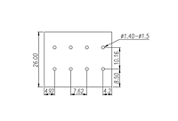 DT-2321-XXP 0.3 Inch (in) Pitch Diameter Printed Circuit Board (PCB) Terminal Block - 3