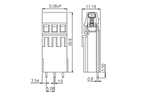 E3K508V-XXP 0.2 Inch (in) Pitch Diameter Printed Circuit Board (PCB) Terminal Block - 2