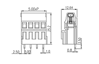 EEK500V-XXP 0.197 Inch (in) Pitch Diameter Printed Circuit Board (PCB) Terminal Block - 2