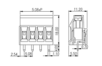 EHK2V-XXP 0.2 Inch (in) Pitch Diameter Printed Circuit Board (PCB) Terminal Block - 2