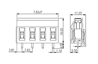 EHK3V-XXP 0.3 Inch (in) Pitch Diameter Printed Circuit Board (PCB) Terminal Block - 2