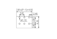 EHK381V-XXP 0.15 Inch (in) Pitch Diameter Printed Circuit Board (PCB) Terminal Block - 3