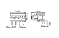 EHK500R-XXP 0.197 Inch (in) Pitch Diameter Printed Circuit Board (PCB) Terminal Block - 2