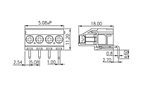 EHK508R-XXP 0.2 Inch (in) Pitch Diameter Printed Circuit Board (PCB) Terminal Block - 2